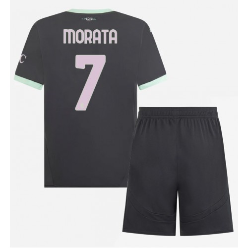 AC Milan Alvaro Morata #7 Rezervni Dres za djecu 2024-25 Kratak Rukav (+ Kratke hlače)